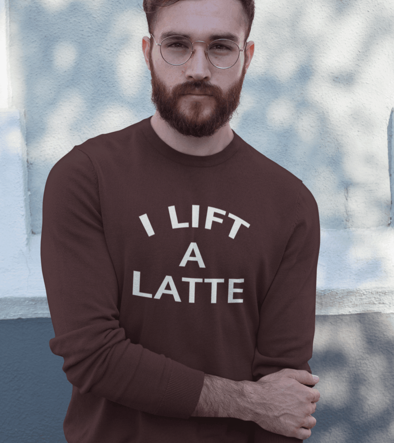 Men's I Lift A Latte Sweatshirt (Brown) - wodarmour