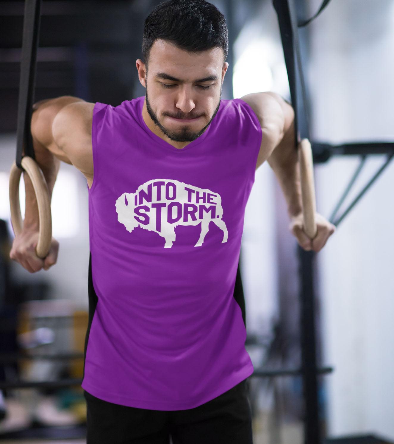 Load image into Gallery viewer, Men&amp;#39;s Into the storm muscle tank (Purple) - wodarmour
