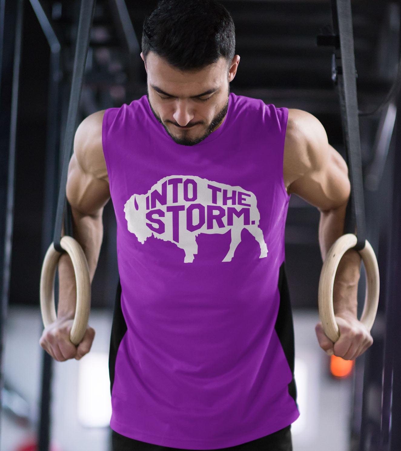 Load image into Gallery viewer, Men&amp;#39;s Into the storm muscle tank (Purple) - wodarmour
