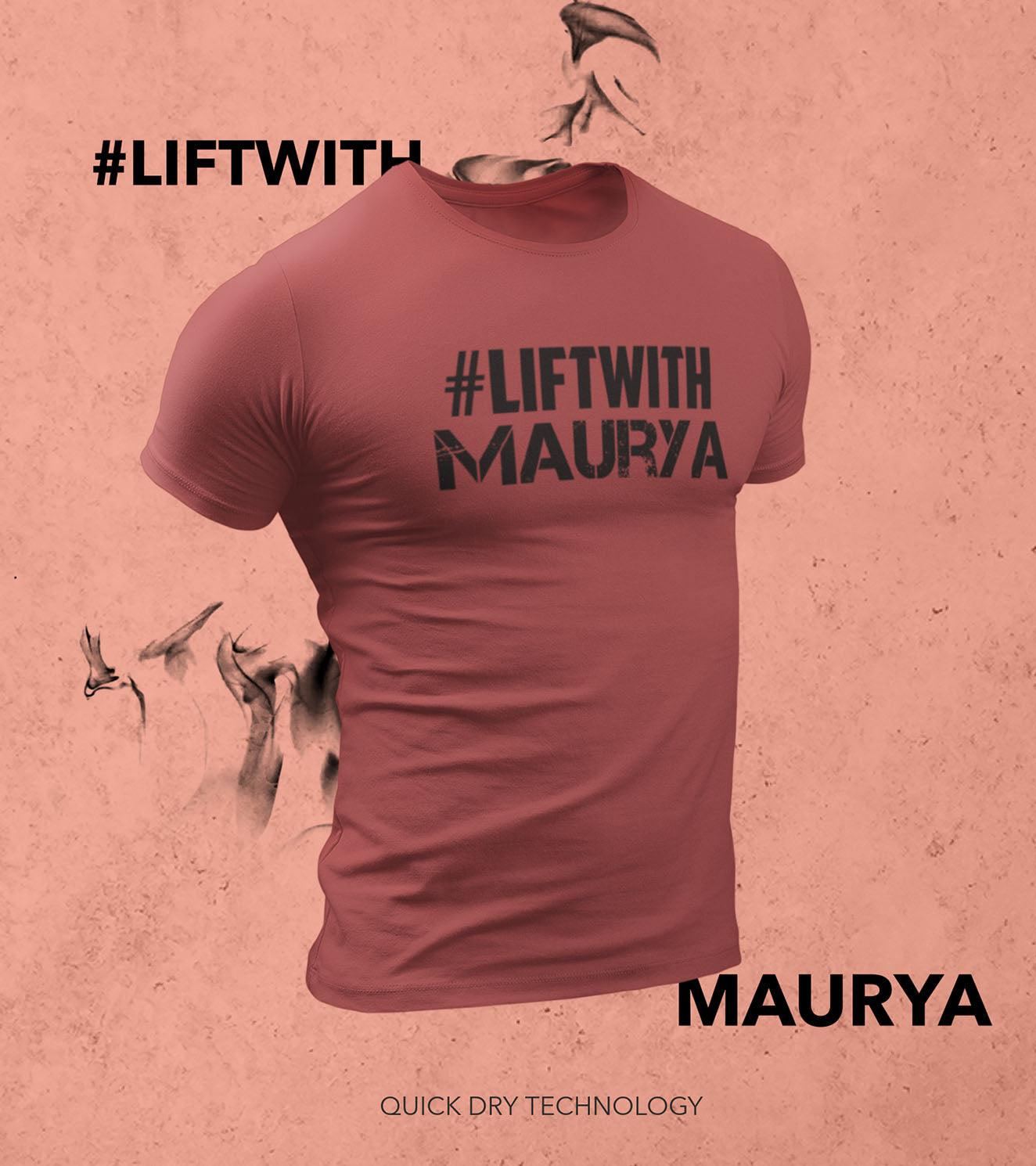 Men's Lift With Maurya T-shirt (Crimson Red) - wodarmour