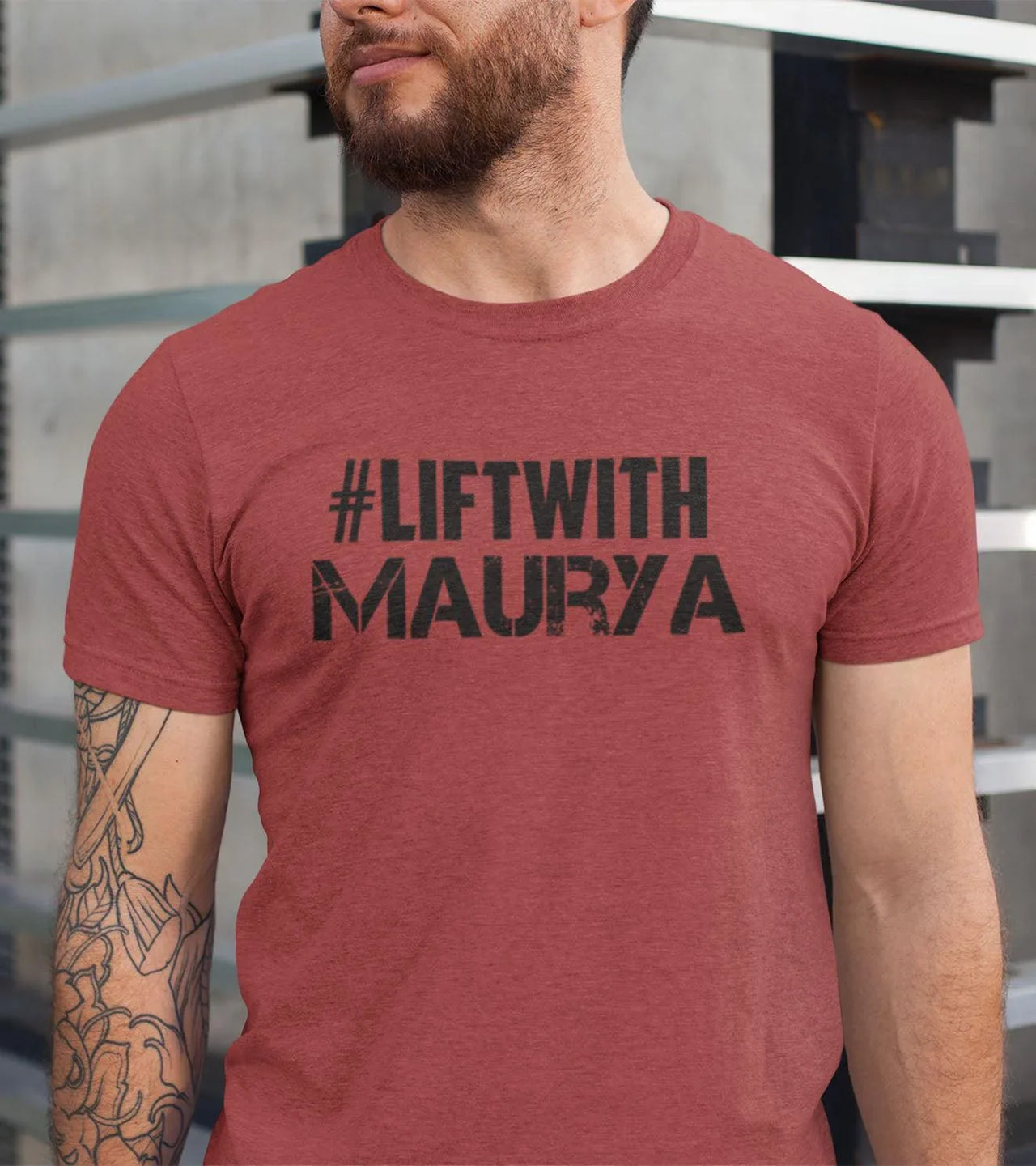 Men's Lift With Maurya T-shirt (Crimson Red) - wodarmour