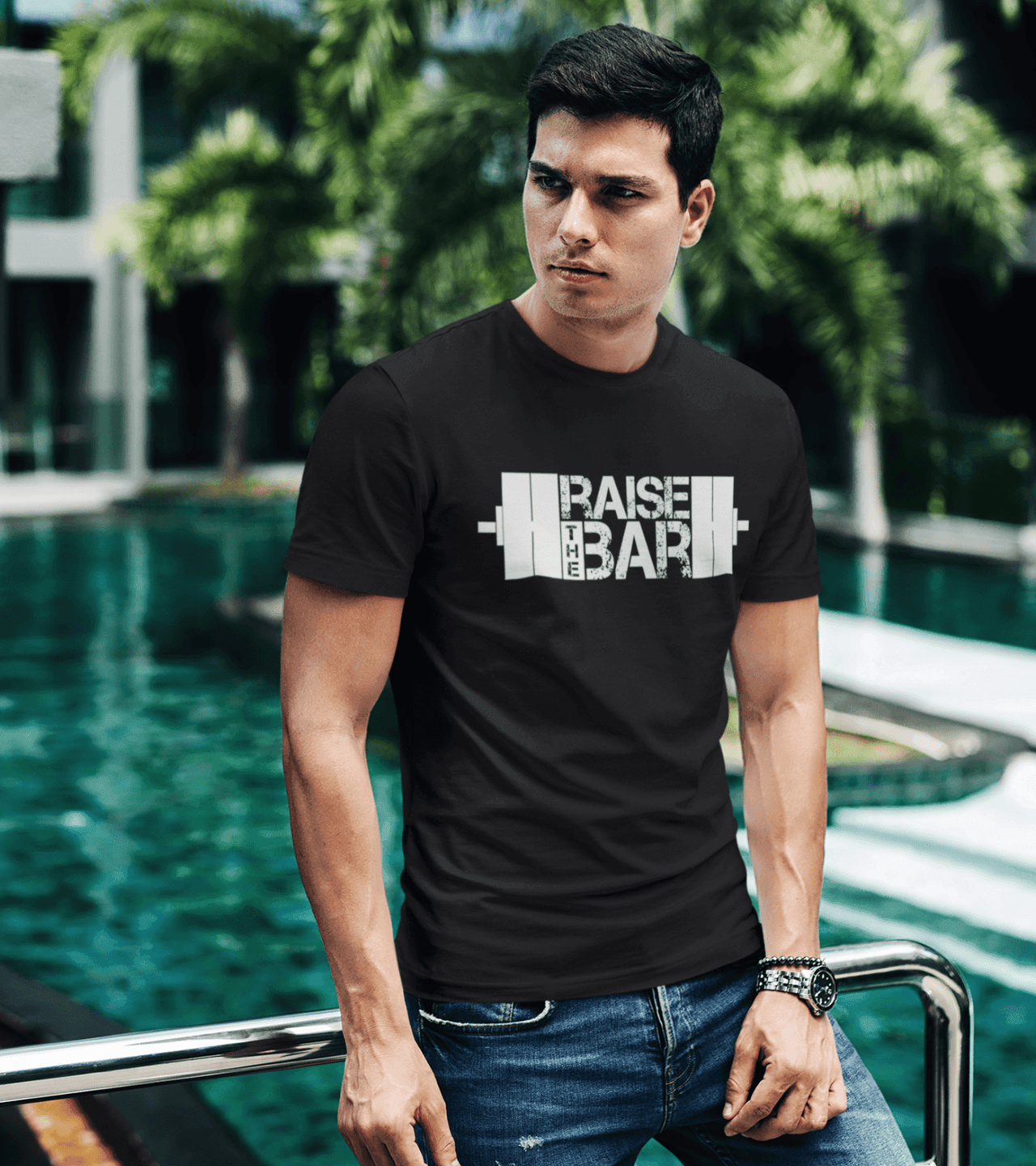 Men's "Raise The Bar" T-Shirt (Black) - wodarmour