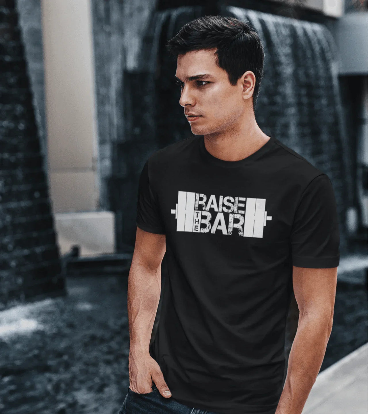 Men's "Raise The Bar" T-Shirt (Black) - wodarmour