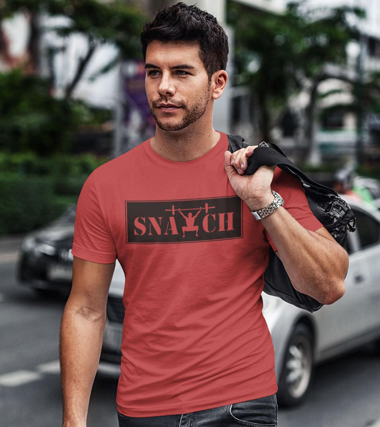 Men's Snatch Tshirt (Crimson Red) - wodarmour