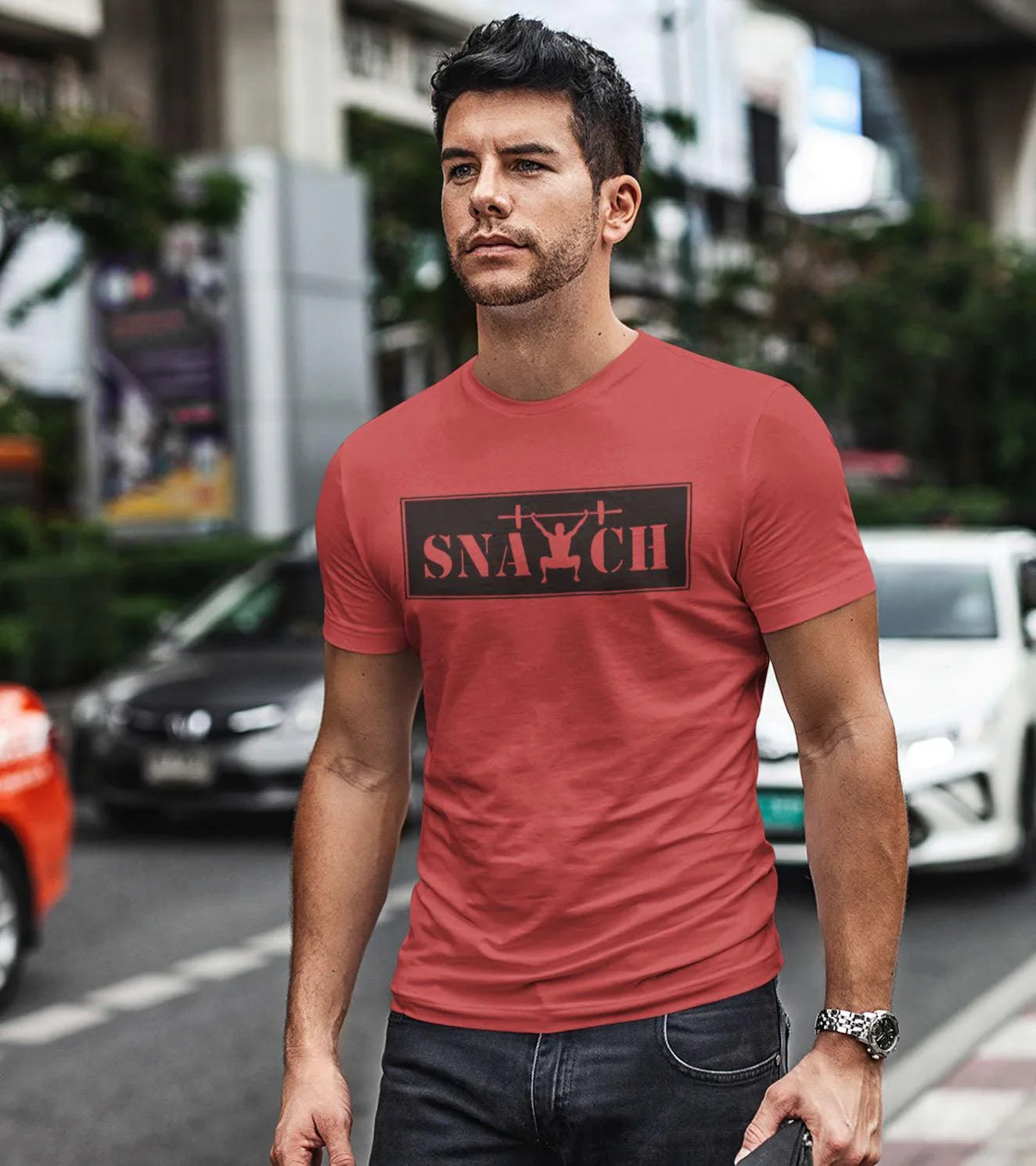 Men's Snatch Tshirt (Crimson Red)