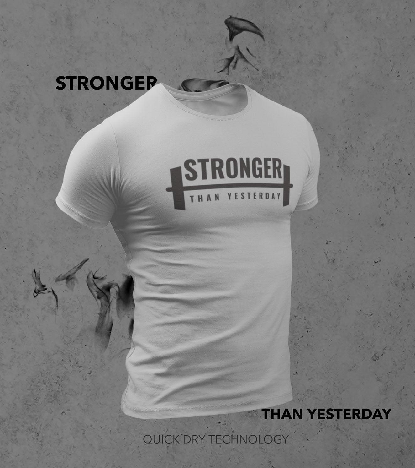 Men's "STRONGER THAN YESTERDAY" T-Shirt - wodarmour