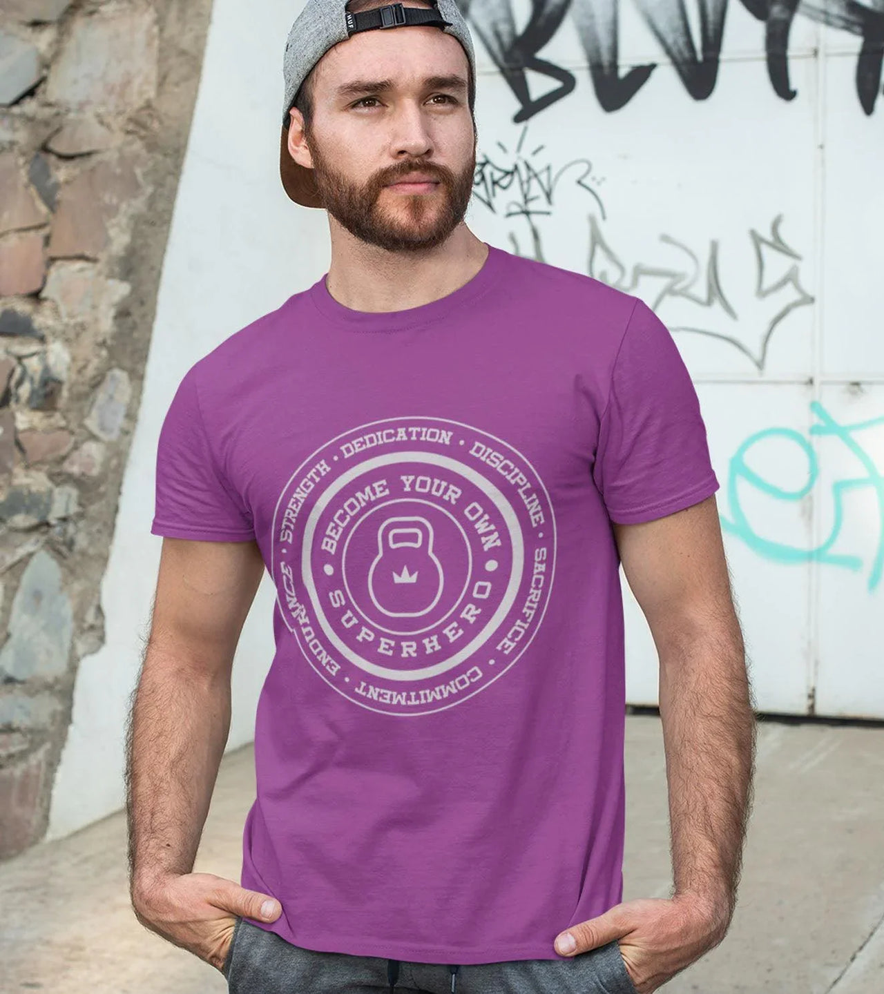 Men's Super Hero T-shirt (Dark Voilet) - wodarmour