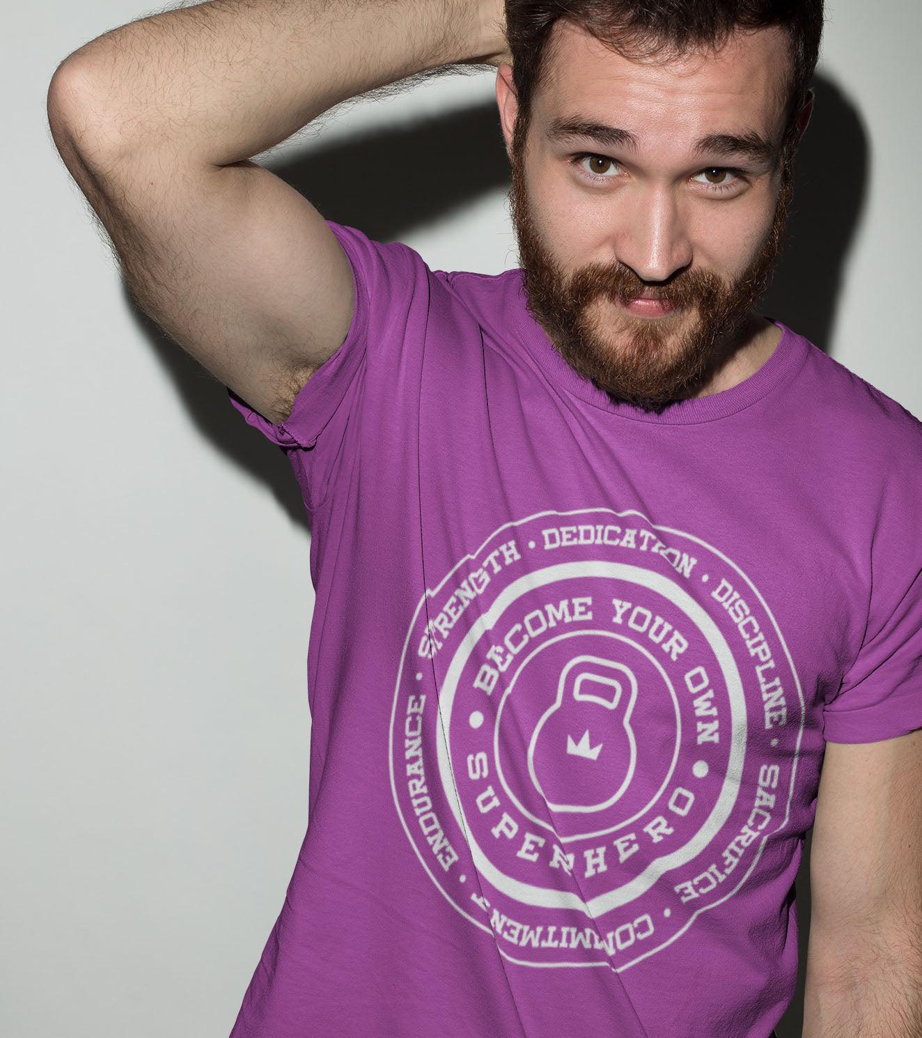 Men's Super Hero T-shirt (Dark Voilet) - wodarmour