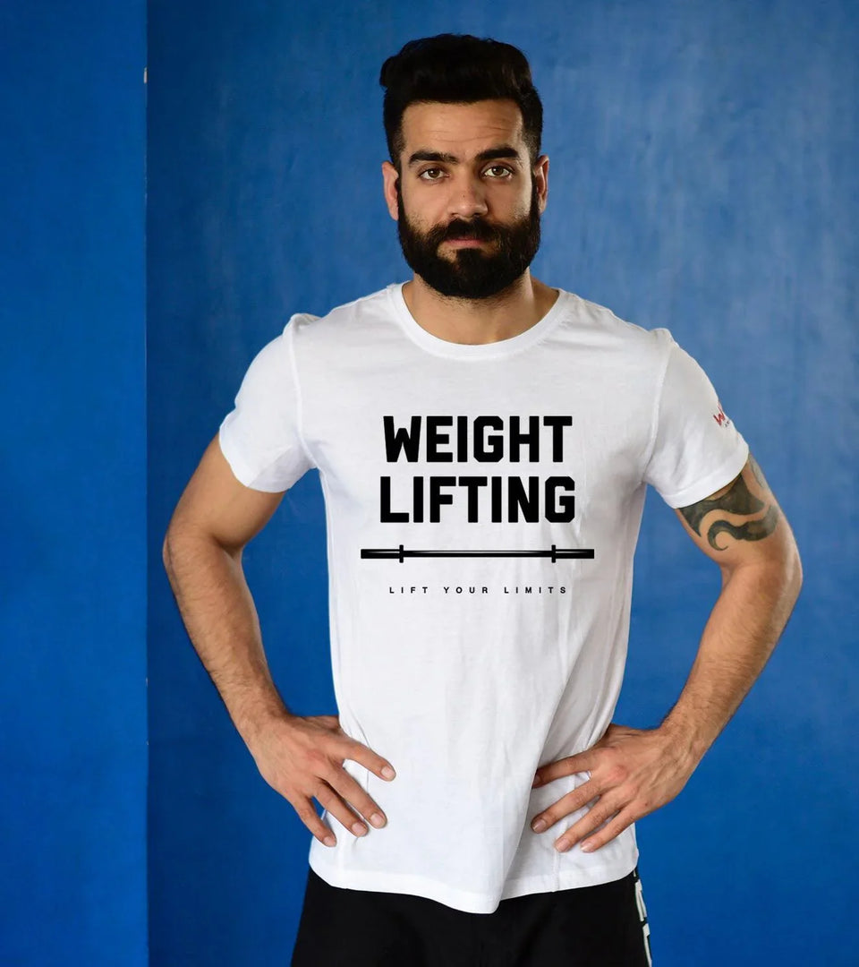 Men's Weight Lifting T-shirt (White)