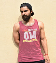 Men's WOD 14 Graphic Tank Top (Light Maroon) - wodarmour