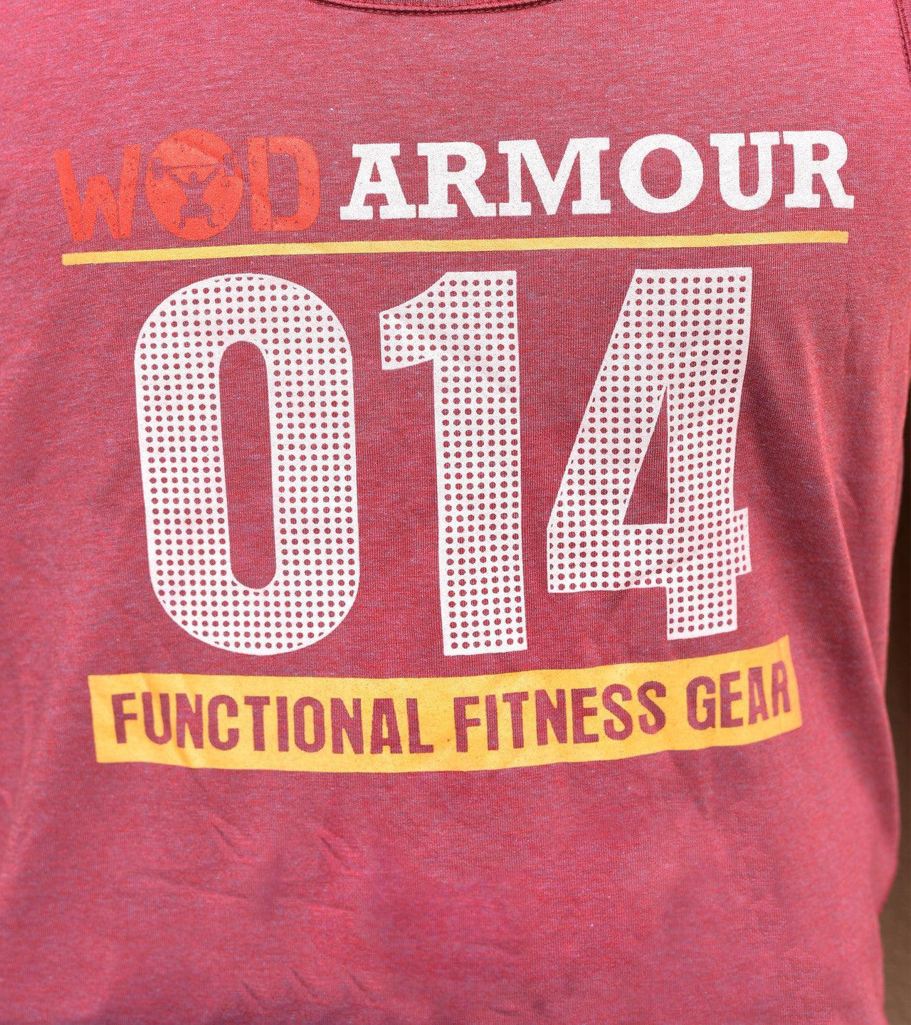 Men's WOD 14 Graphic Tank Top (Light Maroon) - wodarmour
