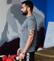 Mens Running Grey Graphic Tee - wodarmour