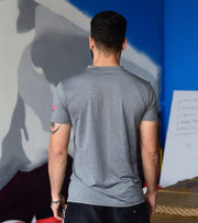 Mens Running Grey Graphic Tee - wodarmour