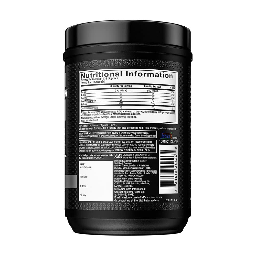 Muscletech, Essential Series, Platinum 100% Creatine, Unflavored, 14.11 oz (400 g) - wodarmour