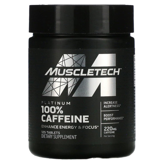 Muscletech Platinum 100% Caffeine, 220 mg, 125 Tablets - wodarmour