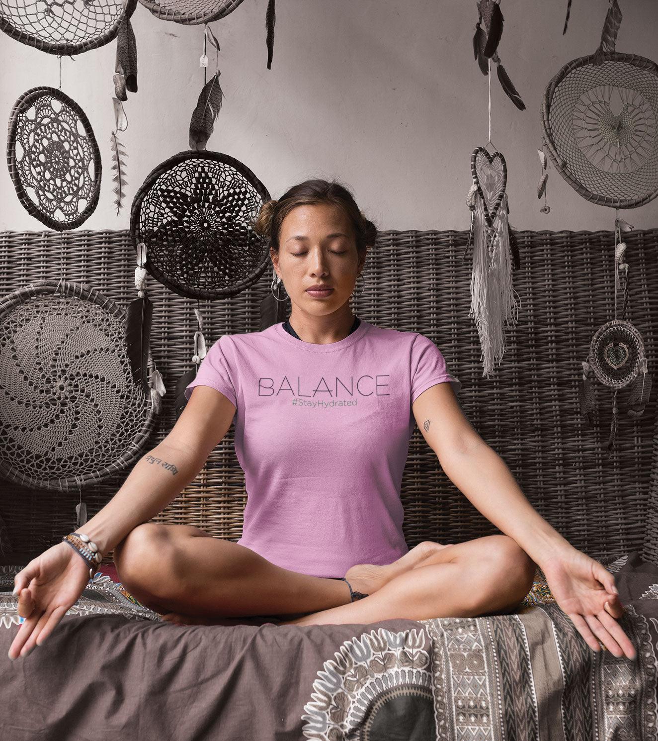 Women's Balance Yoga T-shirt ( Taffy Pink) - wodarmour