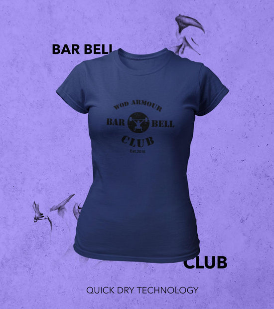 Women's Barbell Club T-shirt (Cyber Grape Purple) - wodarmour