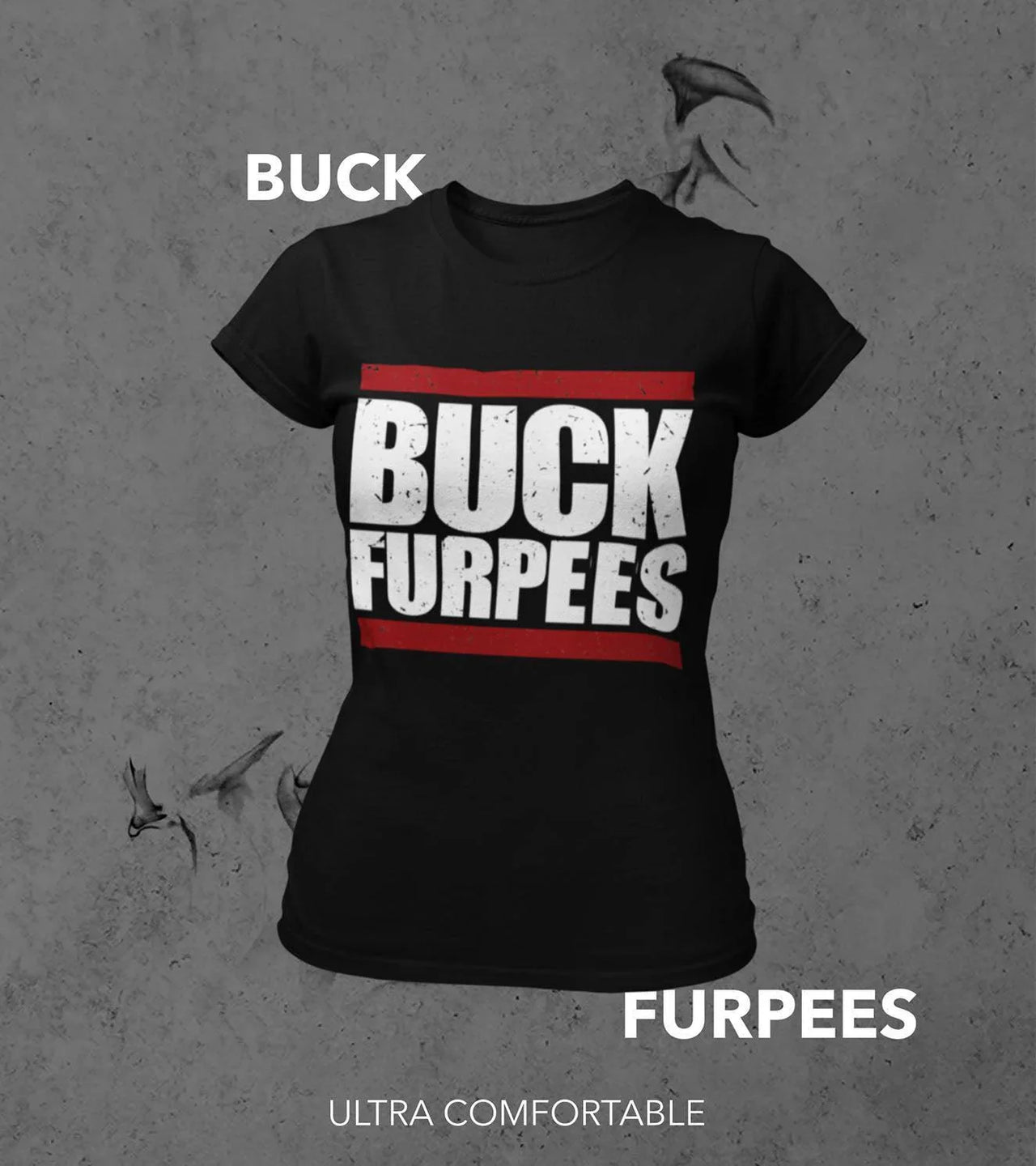 Women's Buck Furpees Tshirt (Black) - wodarmour