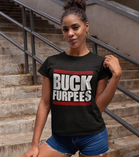 Load image into Gallery viewer, Women&amp;#39;s Buck Furpees Tshirt (Black) - wodarmour
