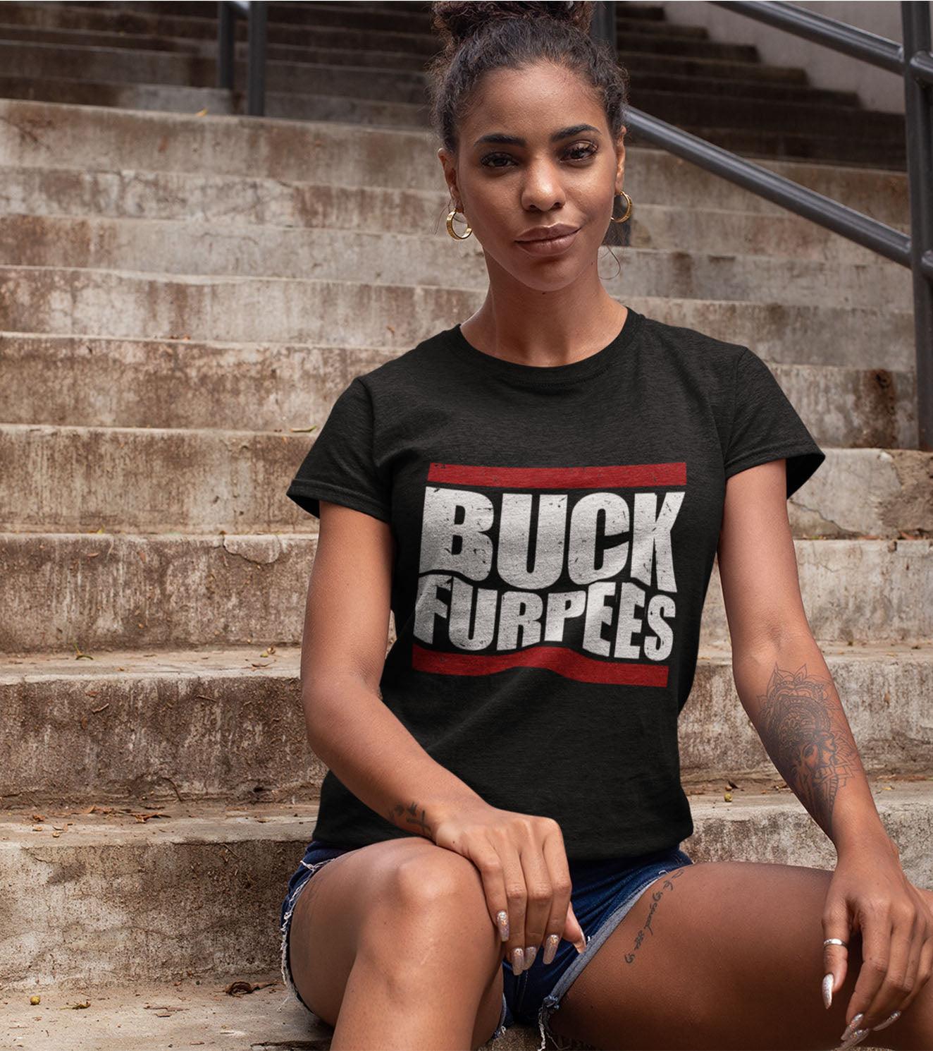 Load image into Gallery viewer, Women&amp;#39;s Buck Furpees Tshirt (Black) - wodarmour
