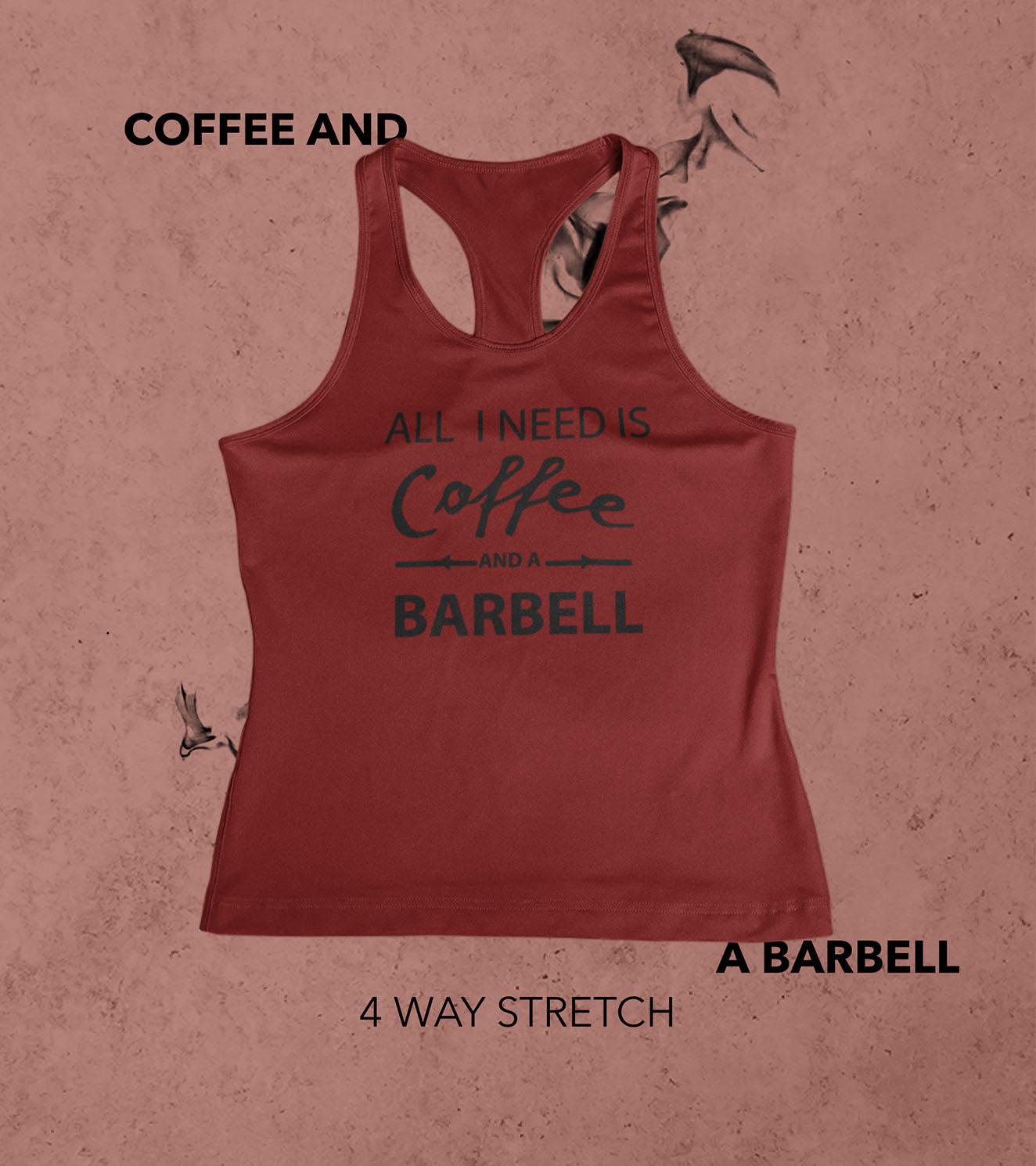 Load image into Gallery viewer, Women&amp;#39;s Coffee and Barbell Tank top (Brick Red) - wodarmour

