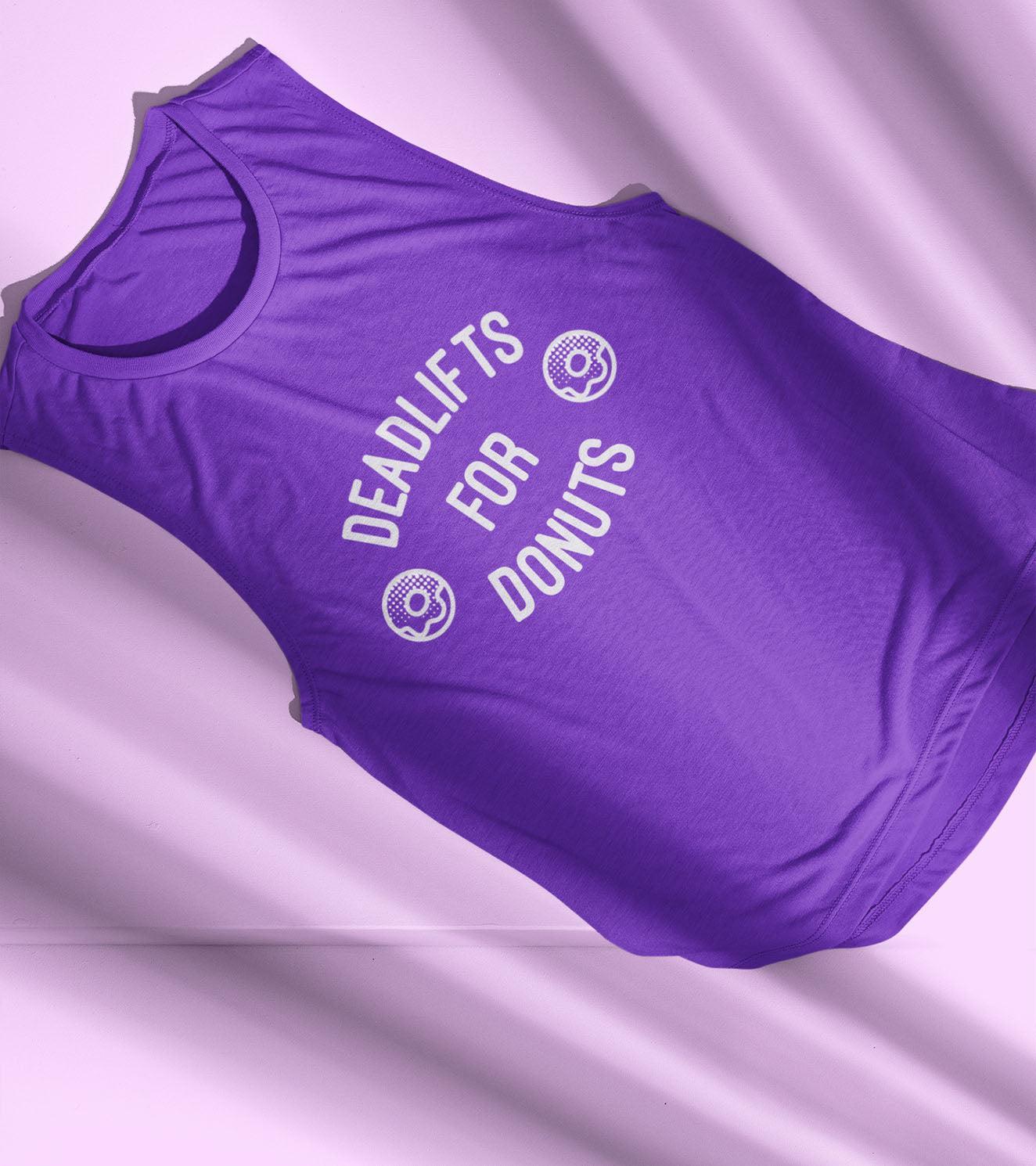 Women's Deadlift & Donut Muscle Tank (purple) - wodarmour