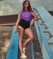 Women's Deadlift & Donut Muscle Tank (purple) - wodarmour