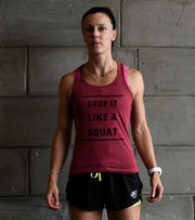 Women's Drop it like a Squat Tank top (Brick red) - wodarmour