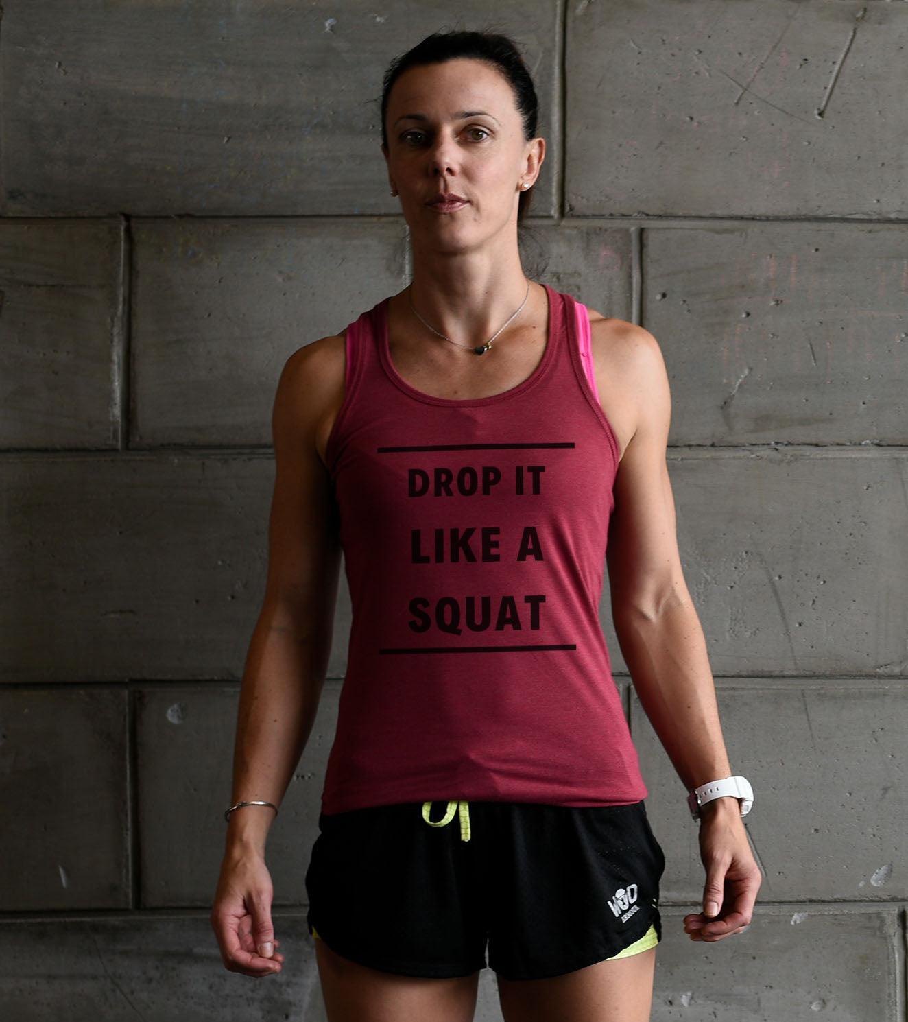 Women's Drop it like a Squat Tank top (Brick red) - wodarmour