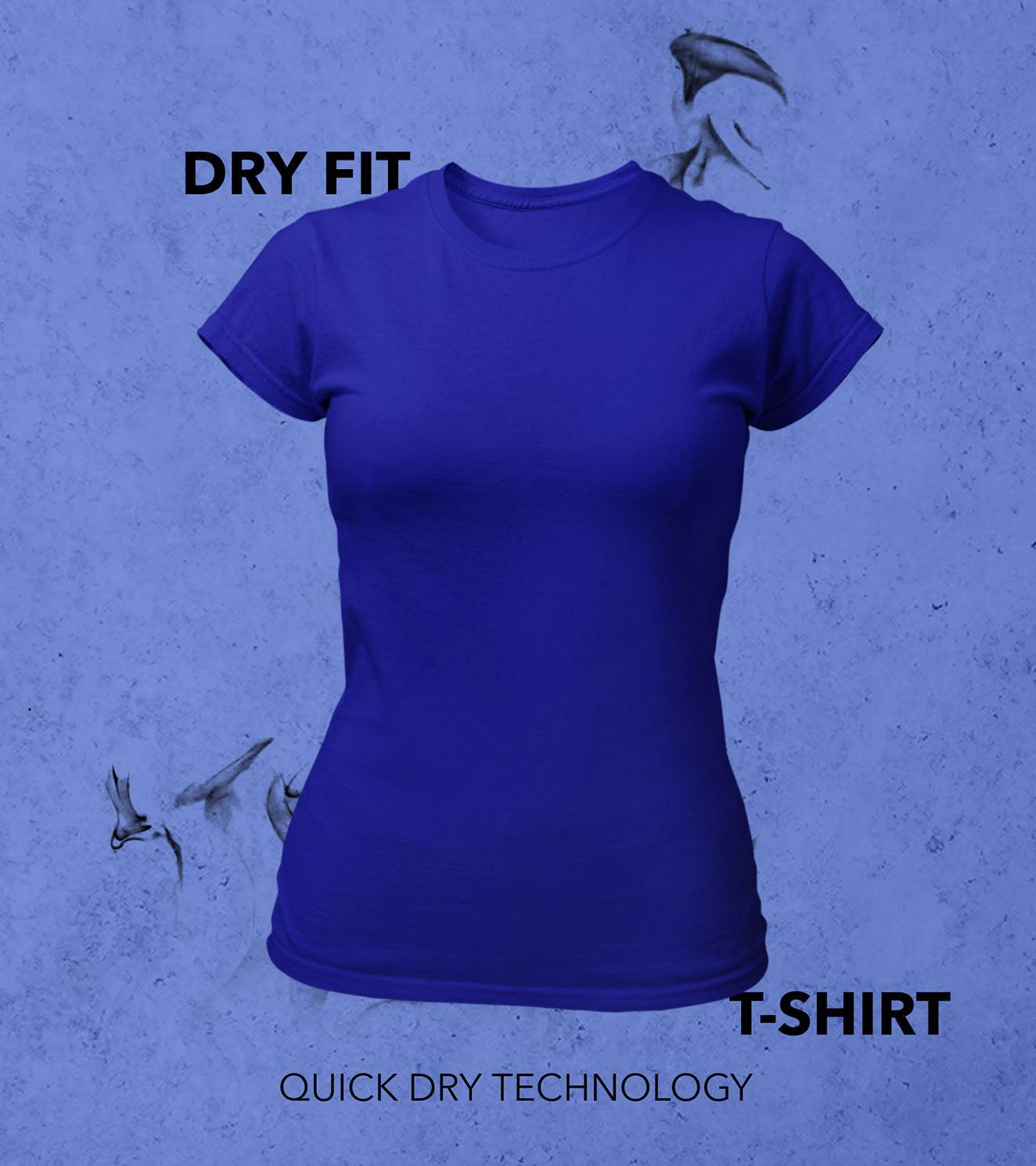 Women's Dry Fit T-shirt (Blue) - wodarmour