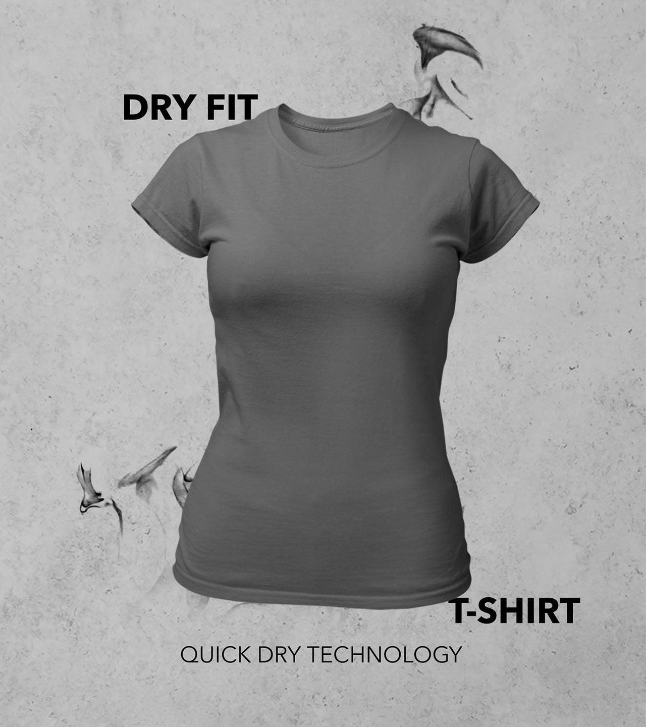 Women's Dry Fit T-shirt (Grey) - wodarmour