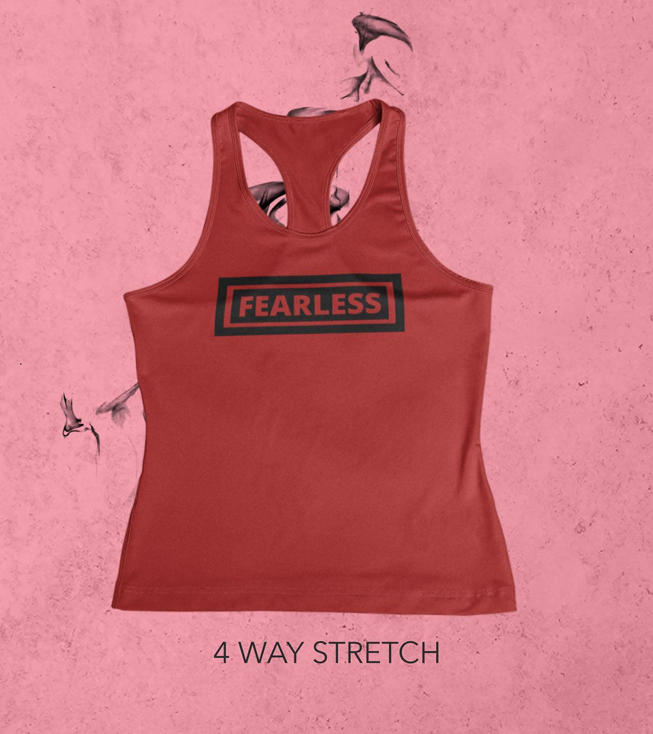 Women's Fearless Graphic Tank Top (Brickred) - wodarmour