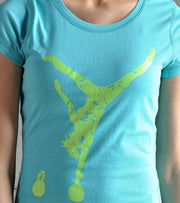 Women's Handstand  T-shirt (Aqua) - wodarmour