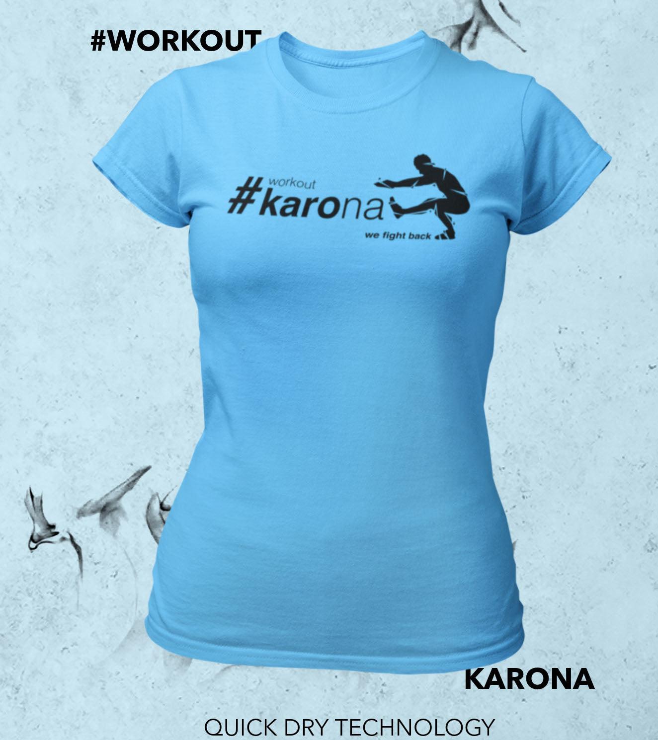 Women's  Karona workout T-shirt (Dodger Blue) - wodarmour