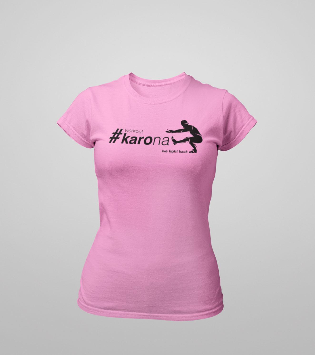 Women's  Karona workout T-shirt (Pink) - wodarmour