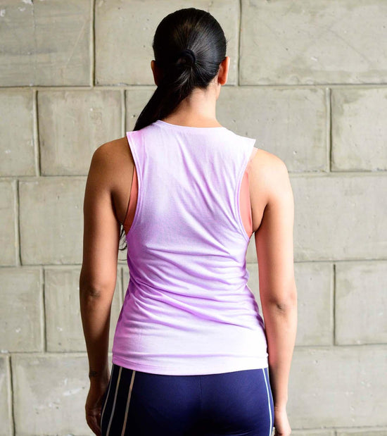 Women's lavender muscle tank (gym) - wodarmour