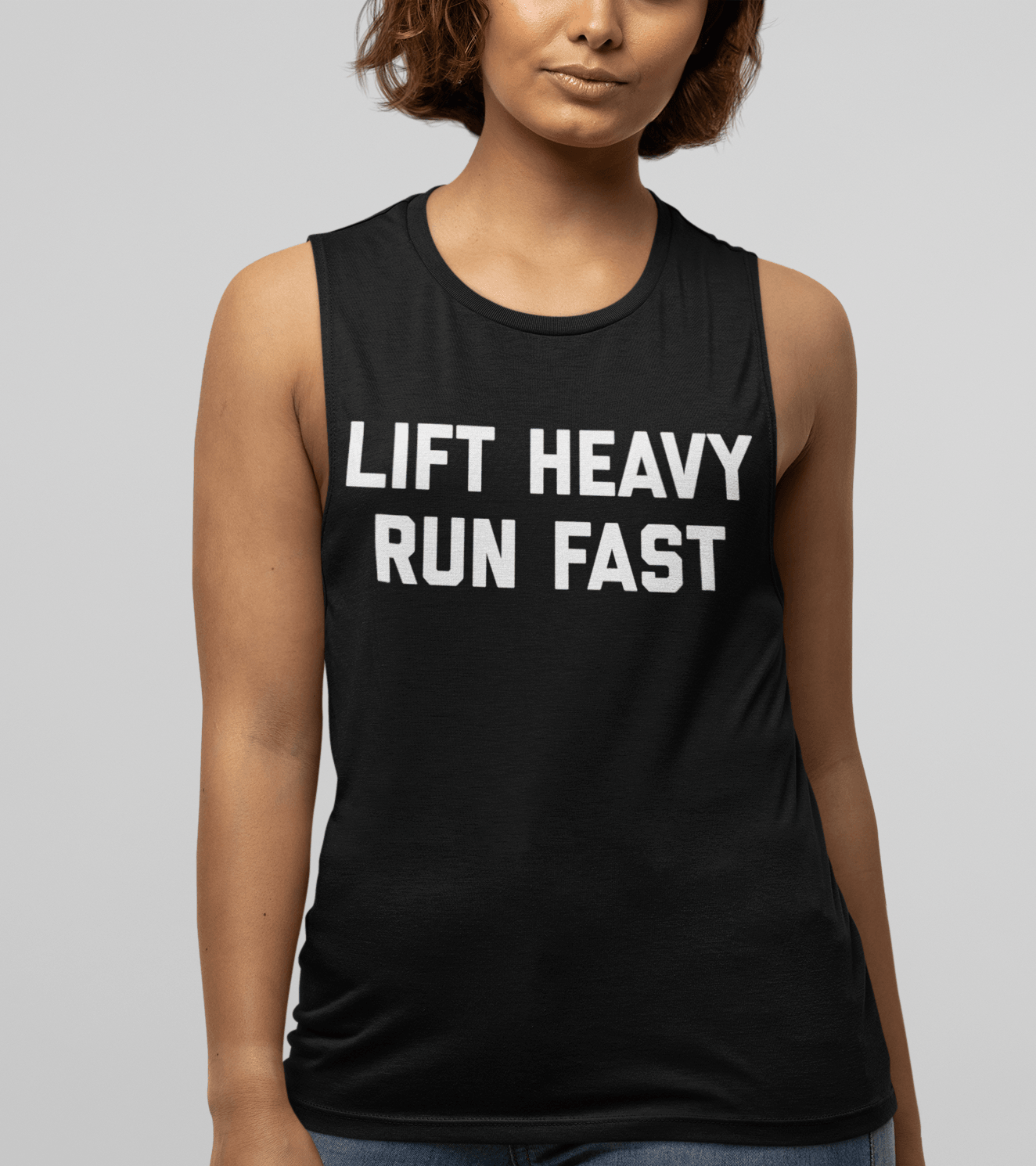 Women's Lift Heavy Run Fast Muscle Tank - wodarmour