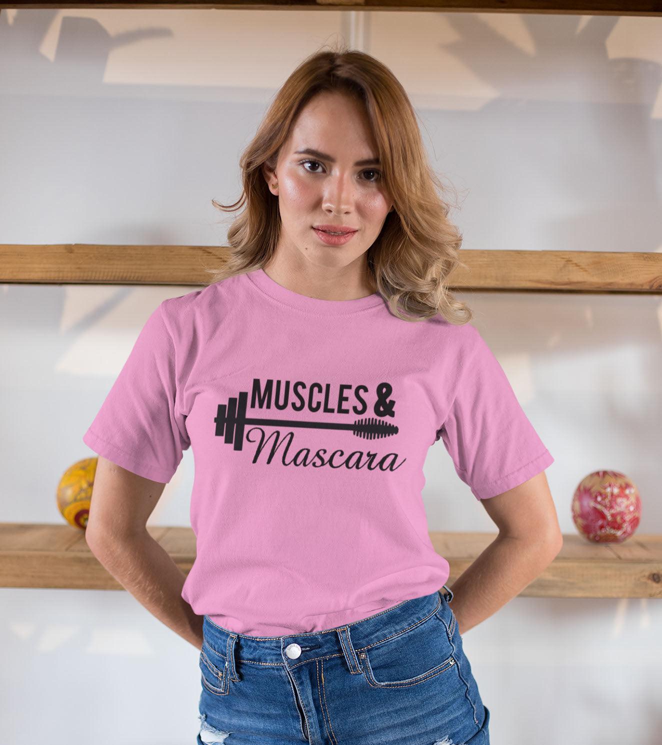 Women's Muscle & Mascara T-Shirt (Taffy Pink) - wodarmour