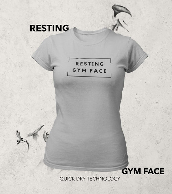 Load image into Gallery viewer, Women&amp;#39;s RESTING GYM FACE T-Shirt - wodarmour
