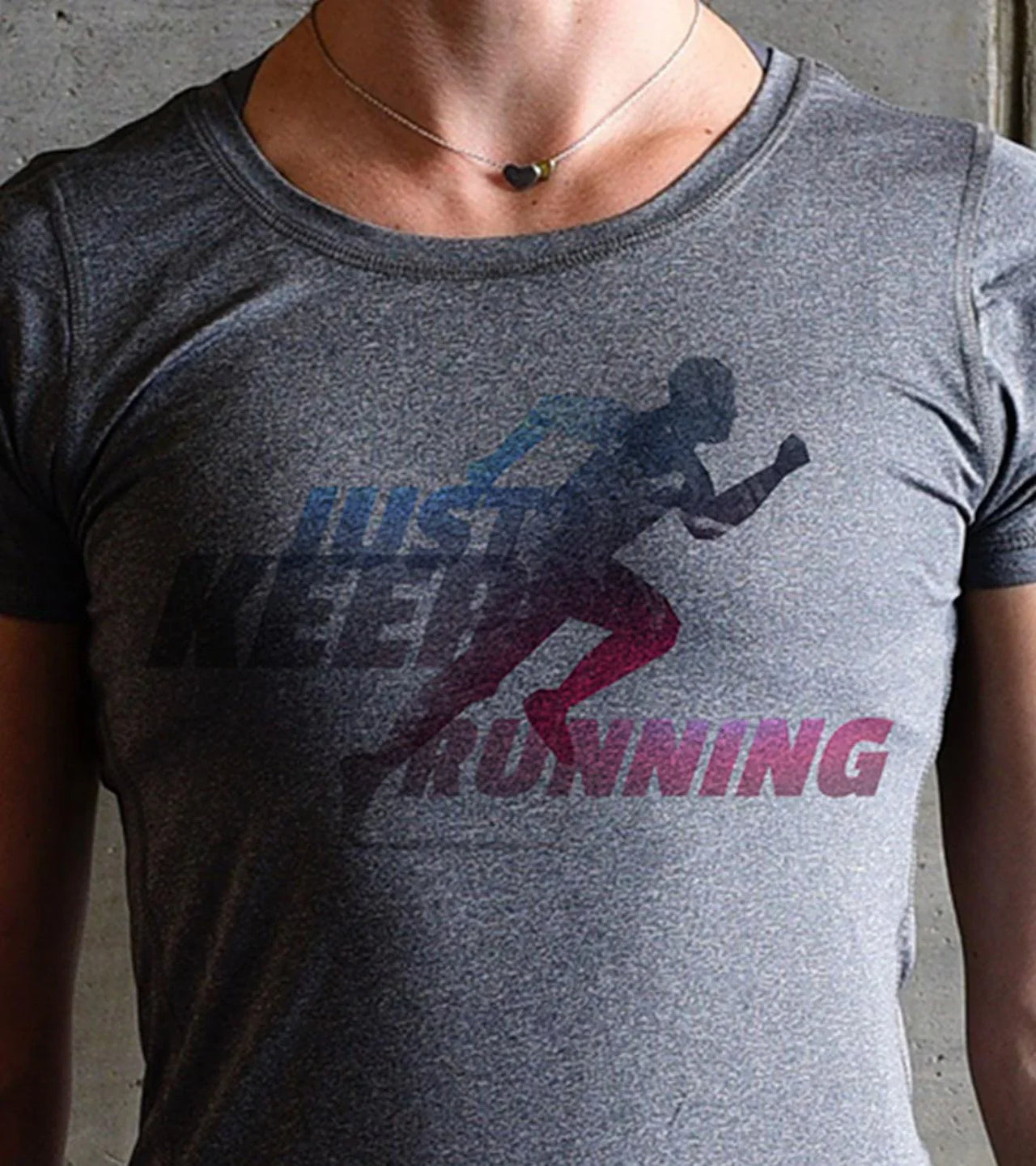Women's Running Graphics T-shirt (Grey) - wodarmour