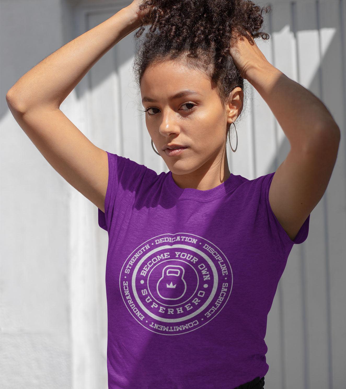 Women's  Super Hero T-shirt (Dark Voilet) - wodarmour