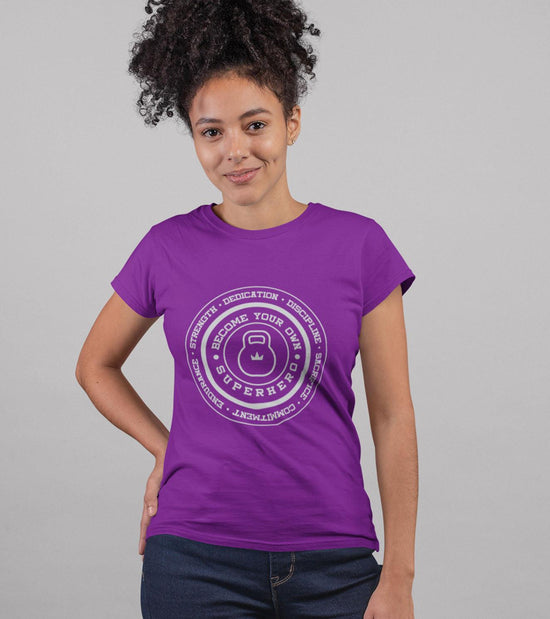Women's  Super Hero T-shirt (Dark Voilet) - wodarmour