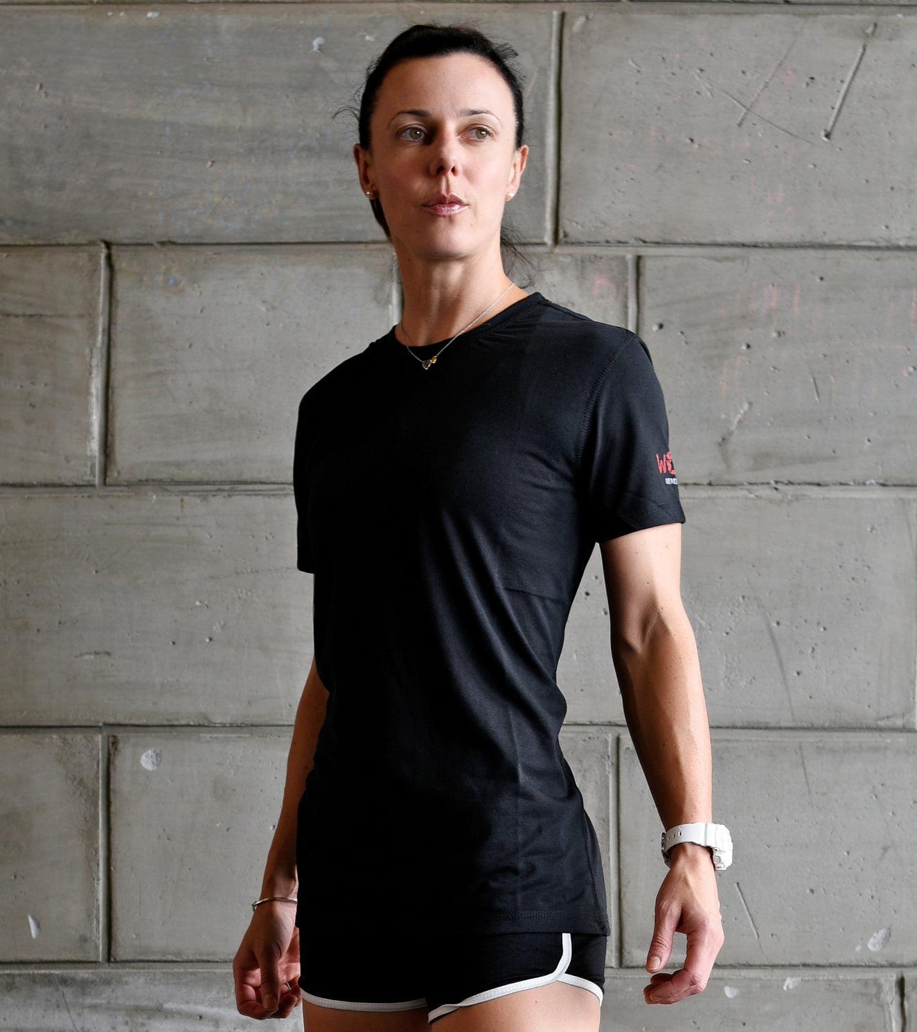 Women's training T-shirt (Black) - wodarmour