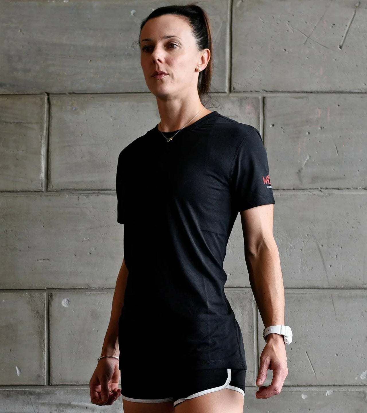 Women's training T-shirt (Black) - wodarmour