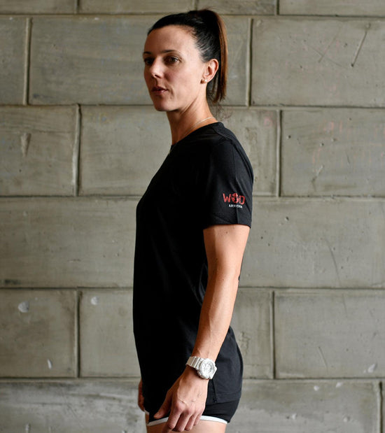 Women's training T-shirt (Black) - wodarmour