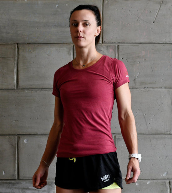 Women's Training T-shirt (Brick Red) - wodarmour