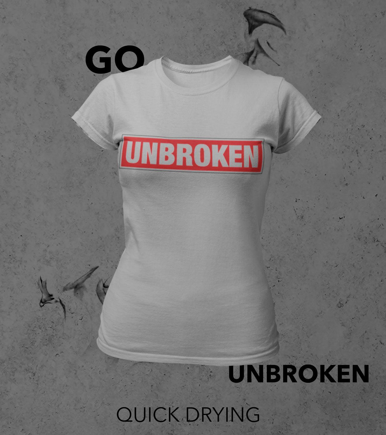 Load image into Gallery viewer, Women&amp;#39;s Unbroken T-shirt (Rhino Grey) - wodarmour
