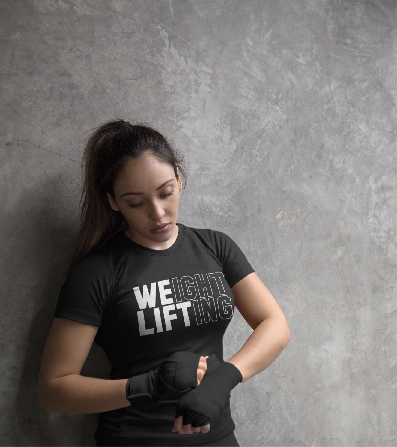 Women's Weight Lifting T-Shirt (Black) - wodarmour