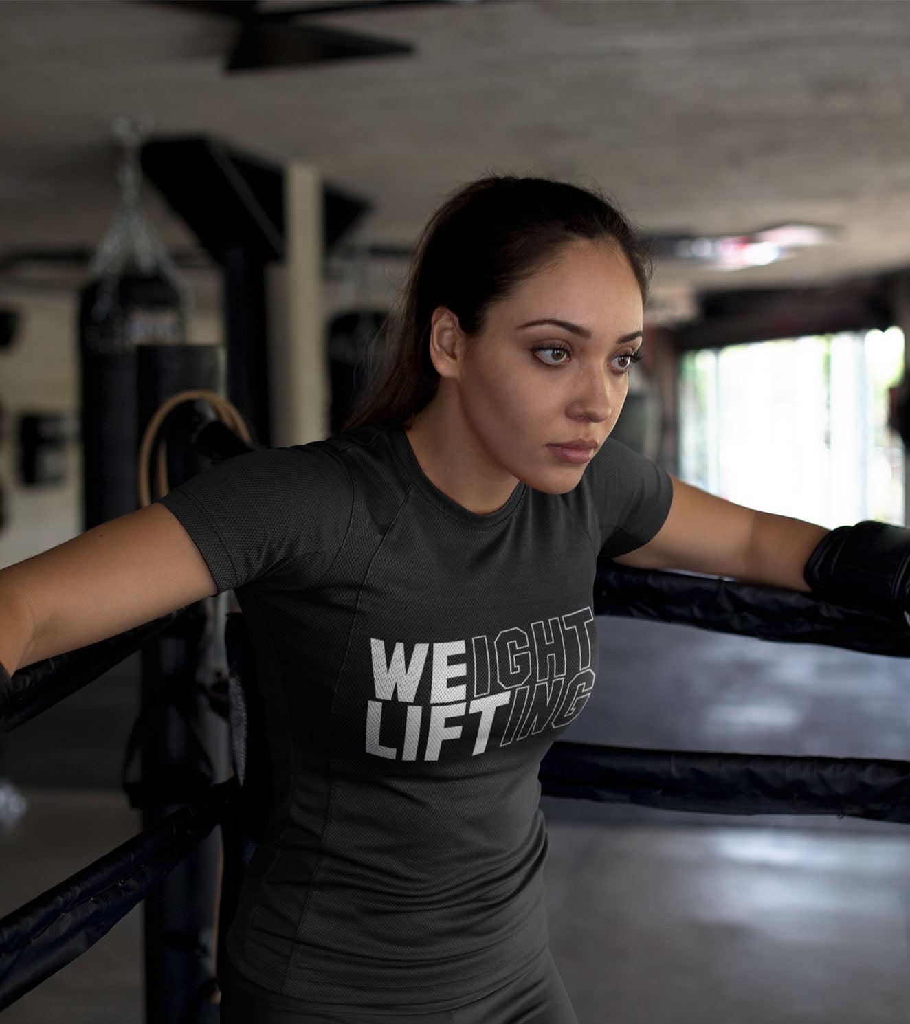 Women's Weight Lifting T-Shirt (Black) - wodarmour
