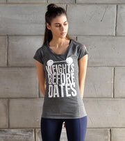Women's "Weights before Dates" Graphic T-shirt - wodarmour